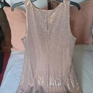 Vince Camuto Gold Sequin Midi Dress